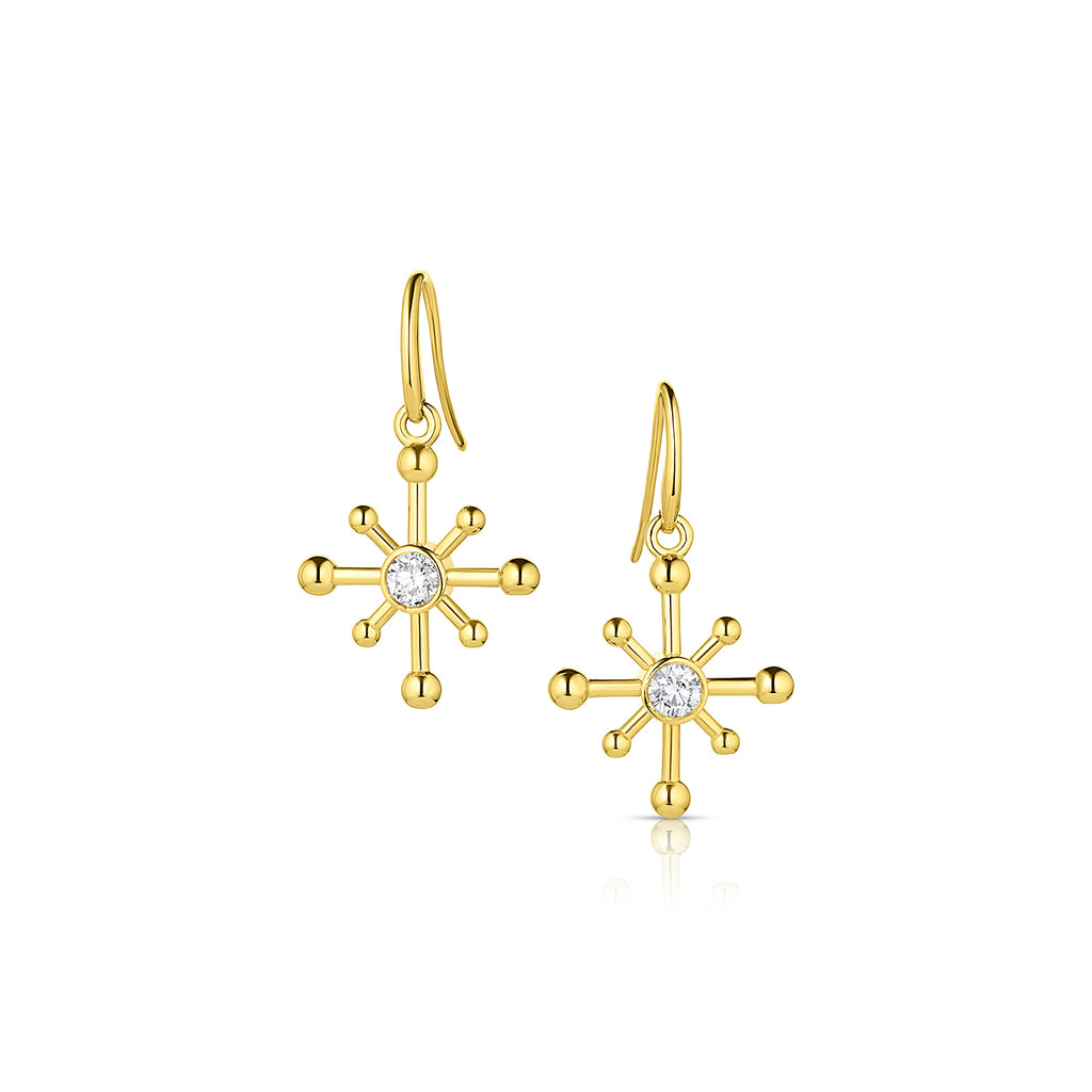 Satellite Earrings in 14K with diamonds