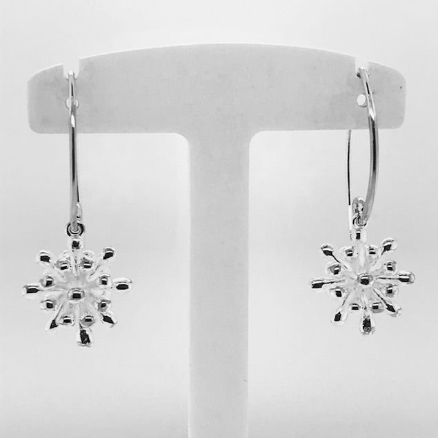 Satellite Fireworks on Long Wire Earrings