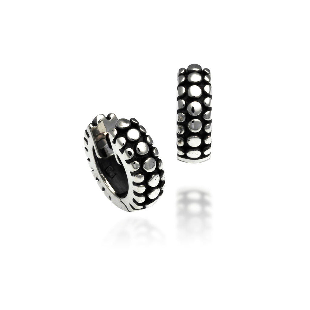 Dotted Small Snap Hoop Earrings