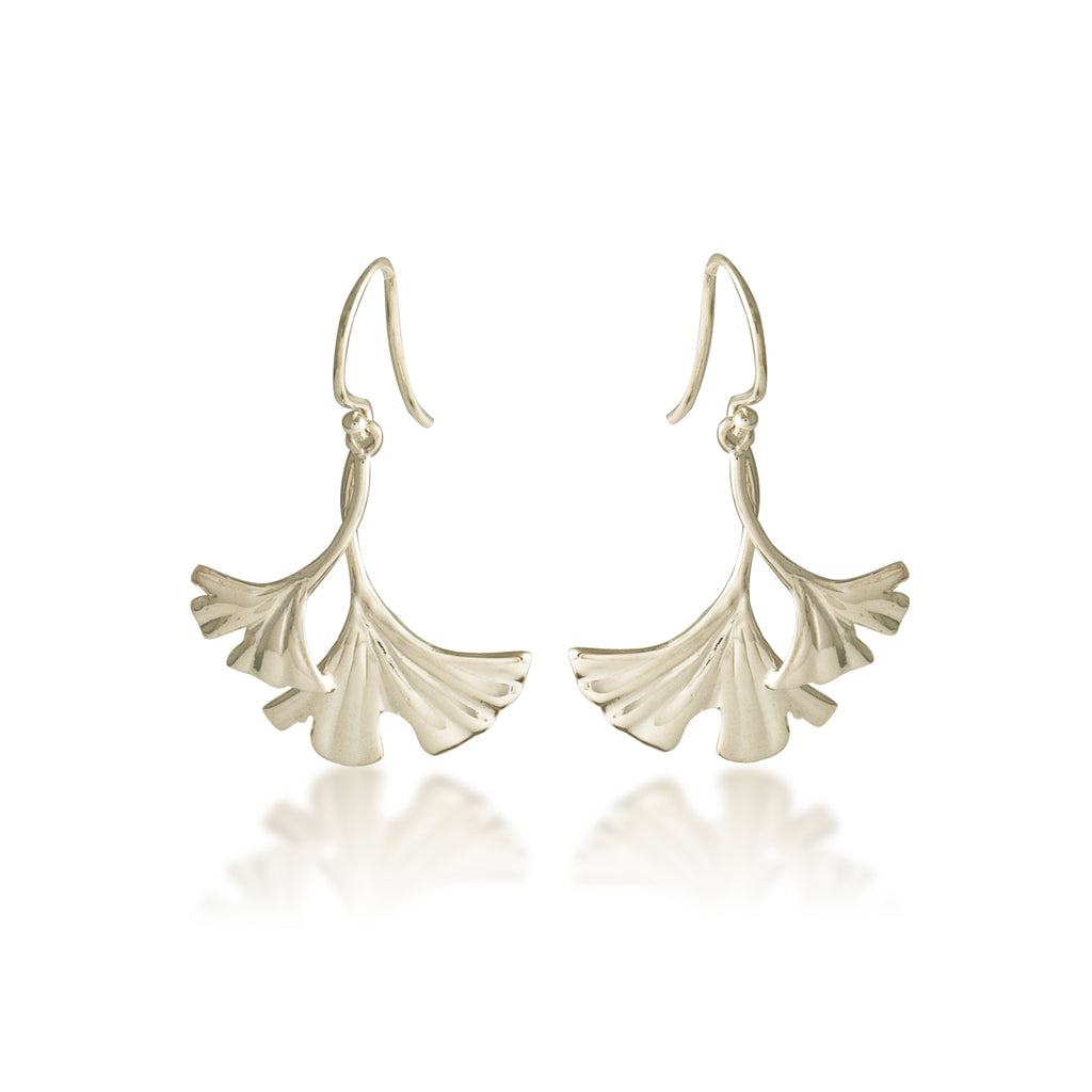 Small Double Gingko Earring