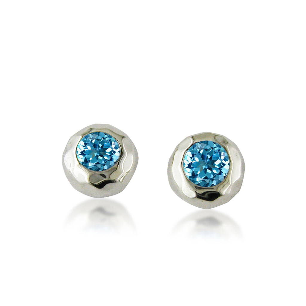 Ripple Stud with Gemstone