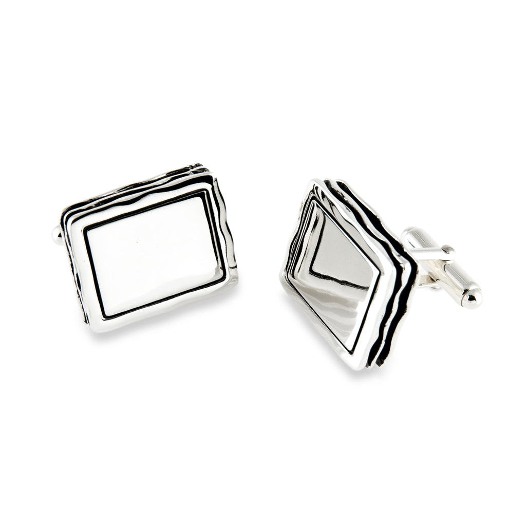 Waves Engravable Cufflink