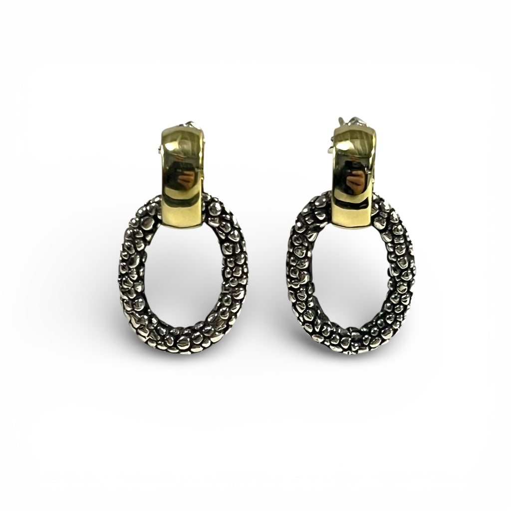 Stingray Texture Earrings with 18k Gold