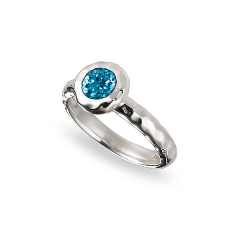 Ripples Round Gemstone Ring