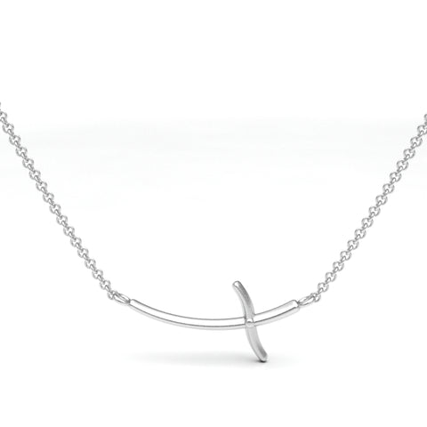Bent Cross Necklace