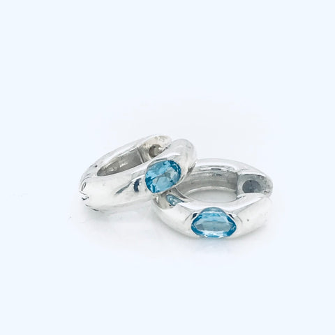 Small Snap Hoops with Gemstone