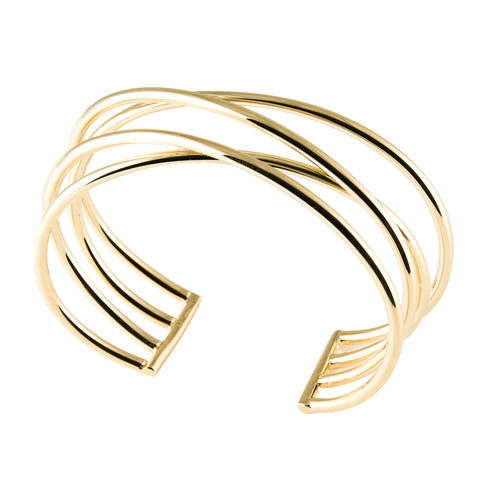 Four Wire Crossover Cuff in Vermeil