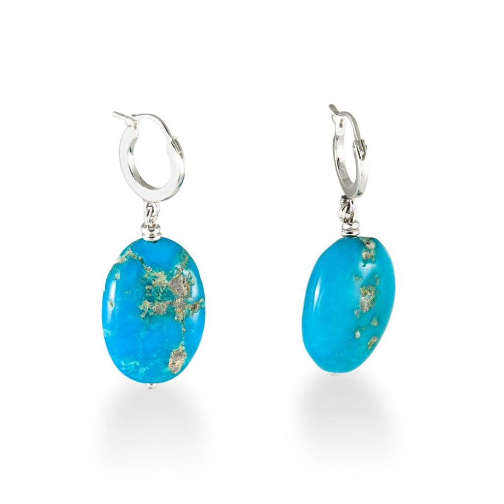 Turquoise Drops on Hoops