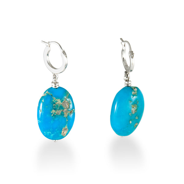 Turquoise Drops on Hoops
