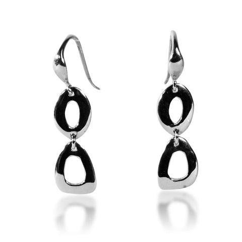 Two Geometric Drop Earrings