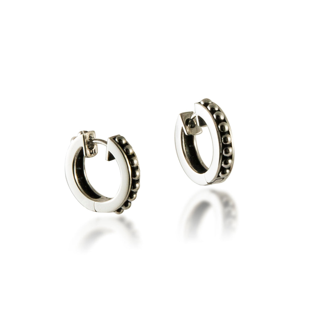 Large Thin Bead Snap Hoops