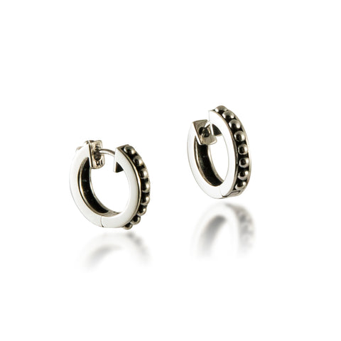 Large Thin Bead Snap Hoops