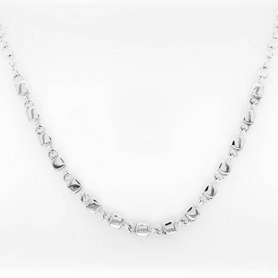 Linked Cube Necklace with Chain