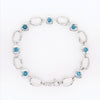 Open Oval and Gemstone Link Bracelet