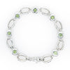 Open Oval and Gemstone Link Bracelet