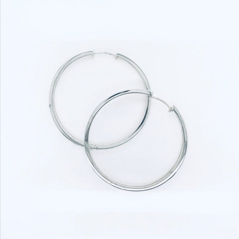 Large Squared Snap Hoop Earring