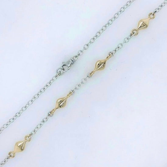 Four Gold Teardrop Necklace