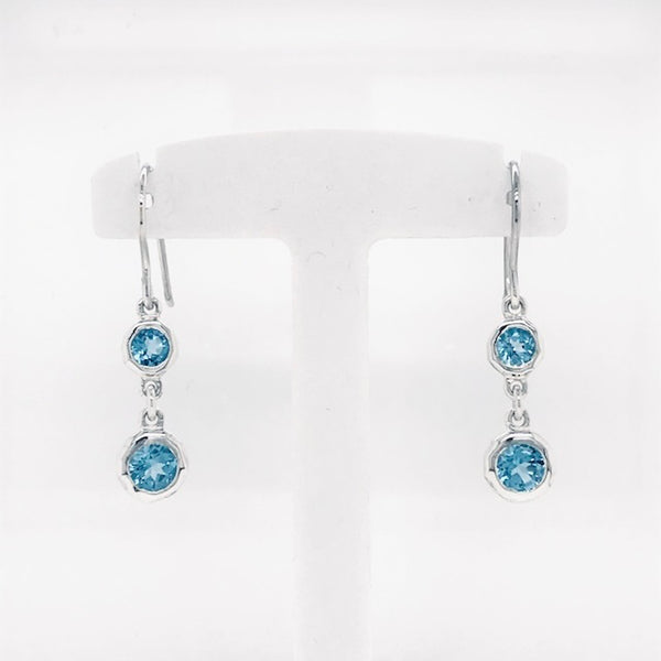 Double Gemstone Drop Earrings