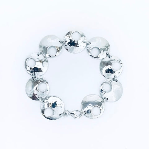 Mid Mod Hammered Circle Bracelet