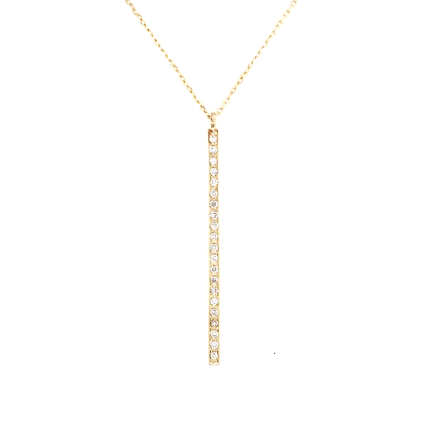 Gold and Diamond Matchstick Pendant