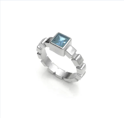 Ice Cube Band Ring with Gemstone