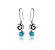 Swirl Drop Earrings with Amethyst