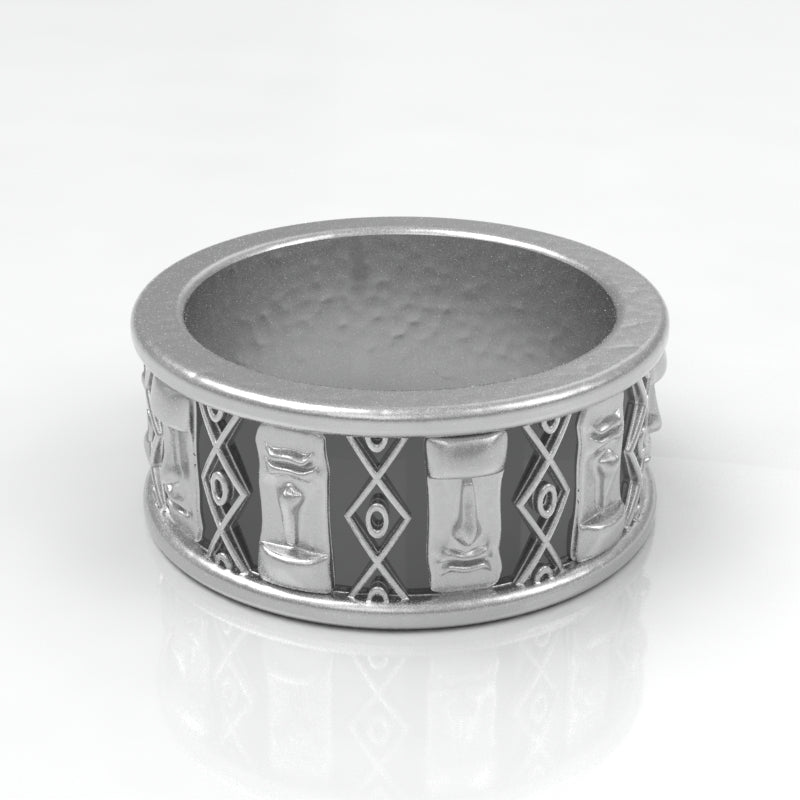 Thin Moai Tiki Band Ring