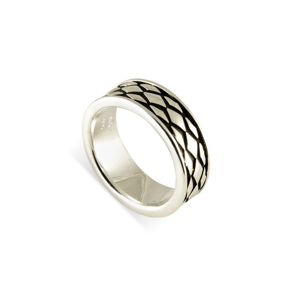 tiki Pattern Band Ring