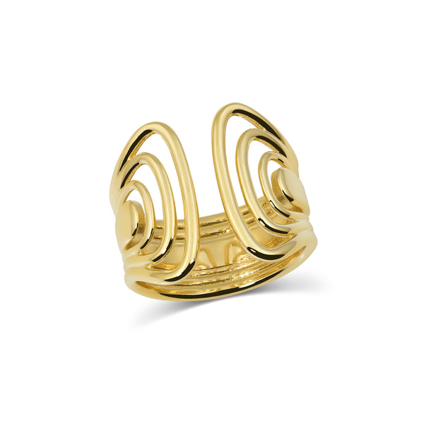 Fan Wire Ring in 14K Gold