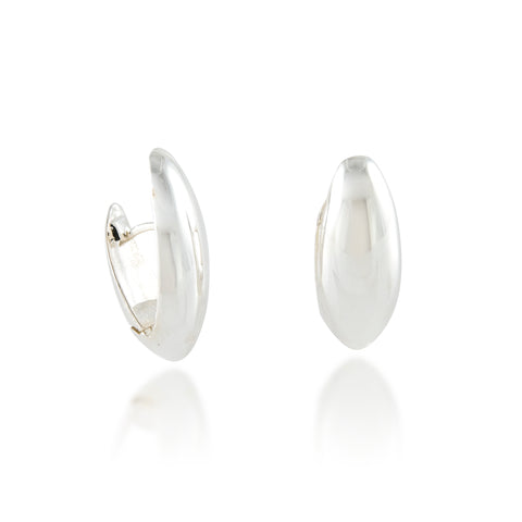 Elongated Oval Huggie / Snap Earring