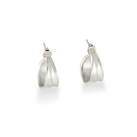 Small Leaf Hoop Earrings