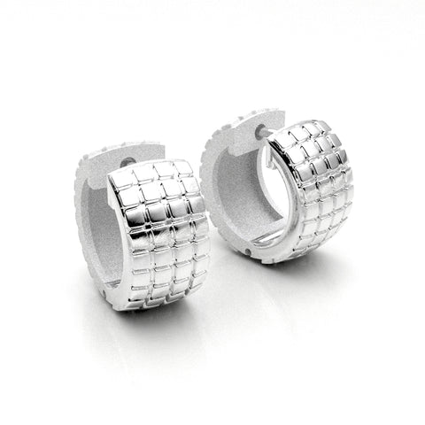 Cubes Pattern Snap Hoop Earring