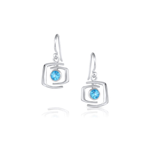 Modern Dangle Earring with Gemstone