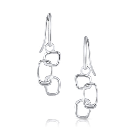 Open Freeform Rectangle Drop Earring