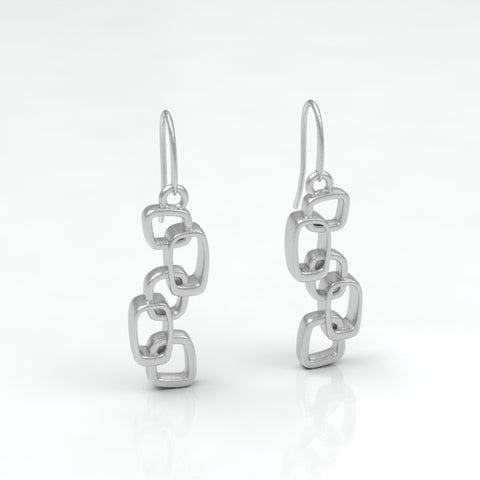 Long Freeform Rectangle Drop Earrings