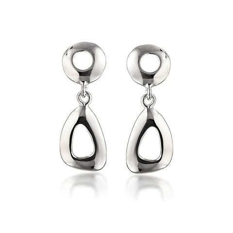 Round & Triangular Geometric Drop Earrings