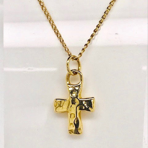 14k Gold Ripple Cross Pendant – Zina Beverly Hills