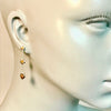 Triple Gemstone Drop Earrings