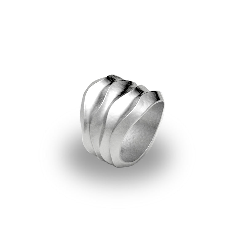 Wide Tapered Desert Wave Band Ring