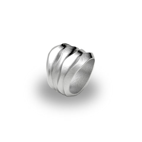 Wide Tapered Desert Wave Band Ring