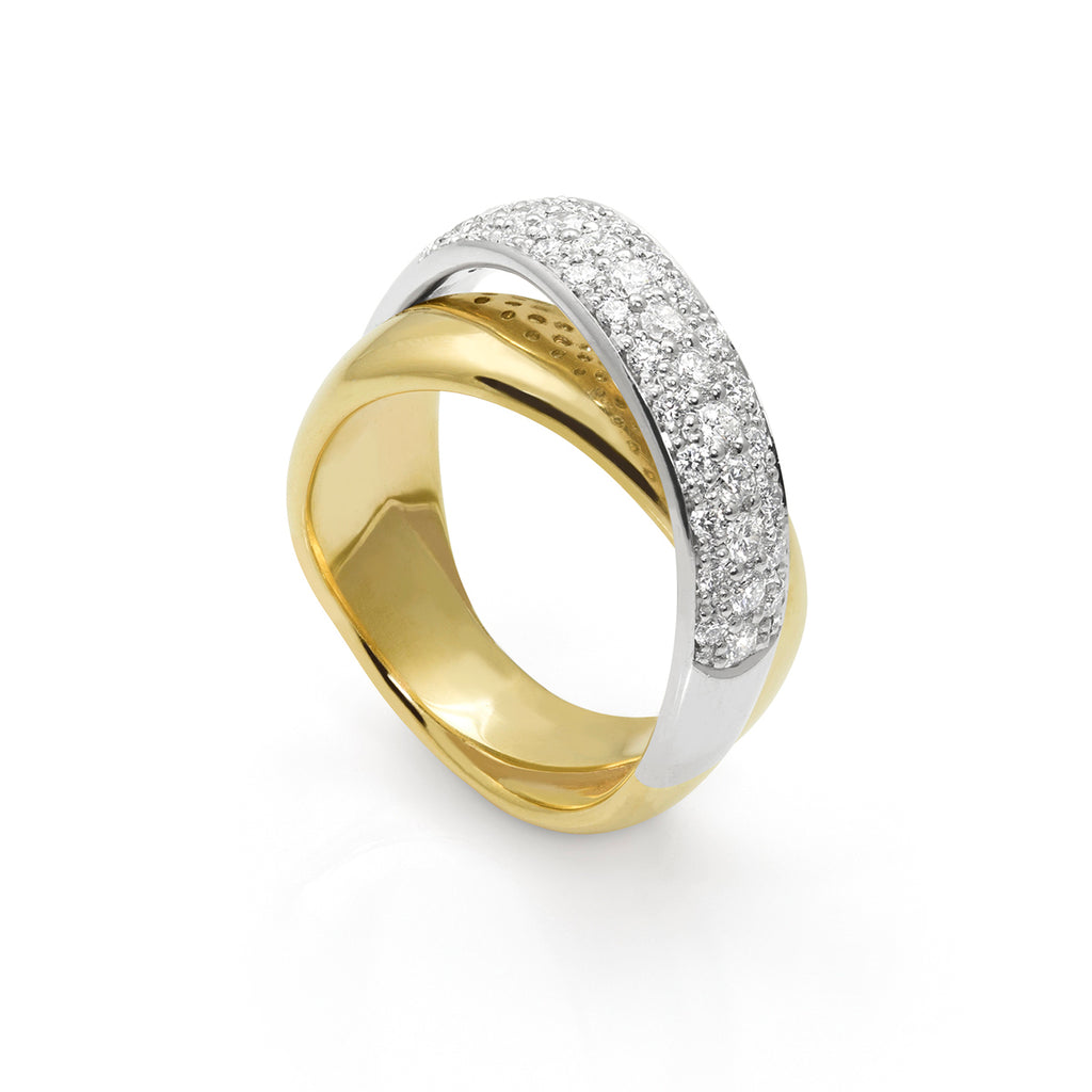 Pave Arch Top Ring in 14K Gold
