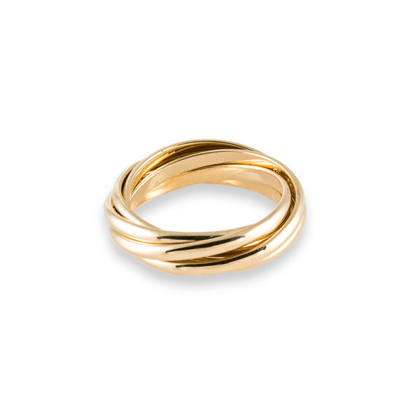 5 Band Rolling Ring in 14K Gold